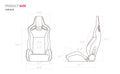 Racing Seatbucket Seats Black Red Vinyl