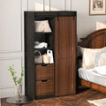 71 Inch Closets,Large Closetslaundry Cabinets,Plastic Suction Process,Farmslide Barndoors,Saveopenspace,Brand Hardware,Silent Slide,Can Be Used For The Bedroom,Cloakroom,Livingroom,Color:Black Brown 5 Or More Spaces Black Brown Brown Drawers Included
