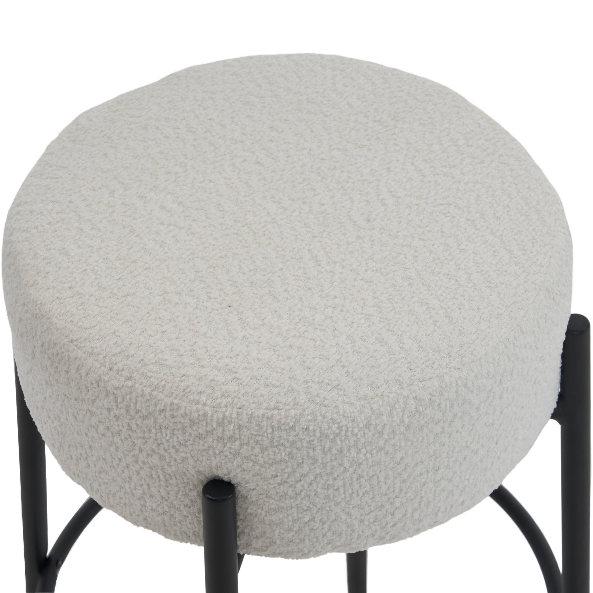 30" Tall, Round High Bar Stools, Set Of 2 Contemporary Upholstered Dining Stools For Kitchens, Coffee Shops And Bar Stores Includes Sturdy Hardware Support Legs Beige Foam
