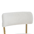 Set Of 2 Mid Century Modern Dining Chairs Teddy Fabric Upholstered Curved Back Metal Frame Beige Elegant And Comfortable Kitchen Chairs Beige Metal