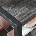 60 Inch Electric Fireplace Media Tv Stand With Sync Colorful Led Lights Dark Rustic Oak Color Powder Coated No Electric Dark Oak Vent Free Primary Living Space Yes Insert Wood Stainless Steel Glass Electric