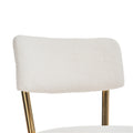 Set Of 4 Modern Teddy Fabric Upholstered Bar Stools Metal Base High Stool Suitable For Kitchen, Dining And Living Room Beige Stylish And Comfortable Island Seating Beige Metal
