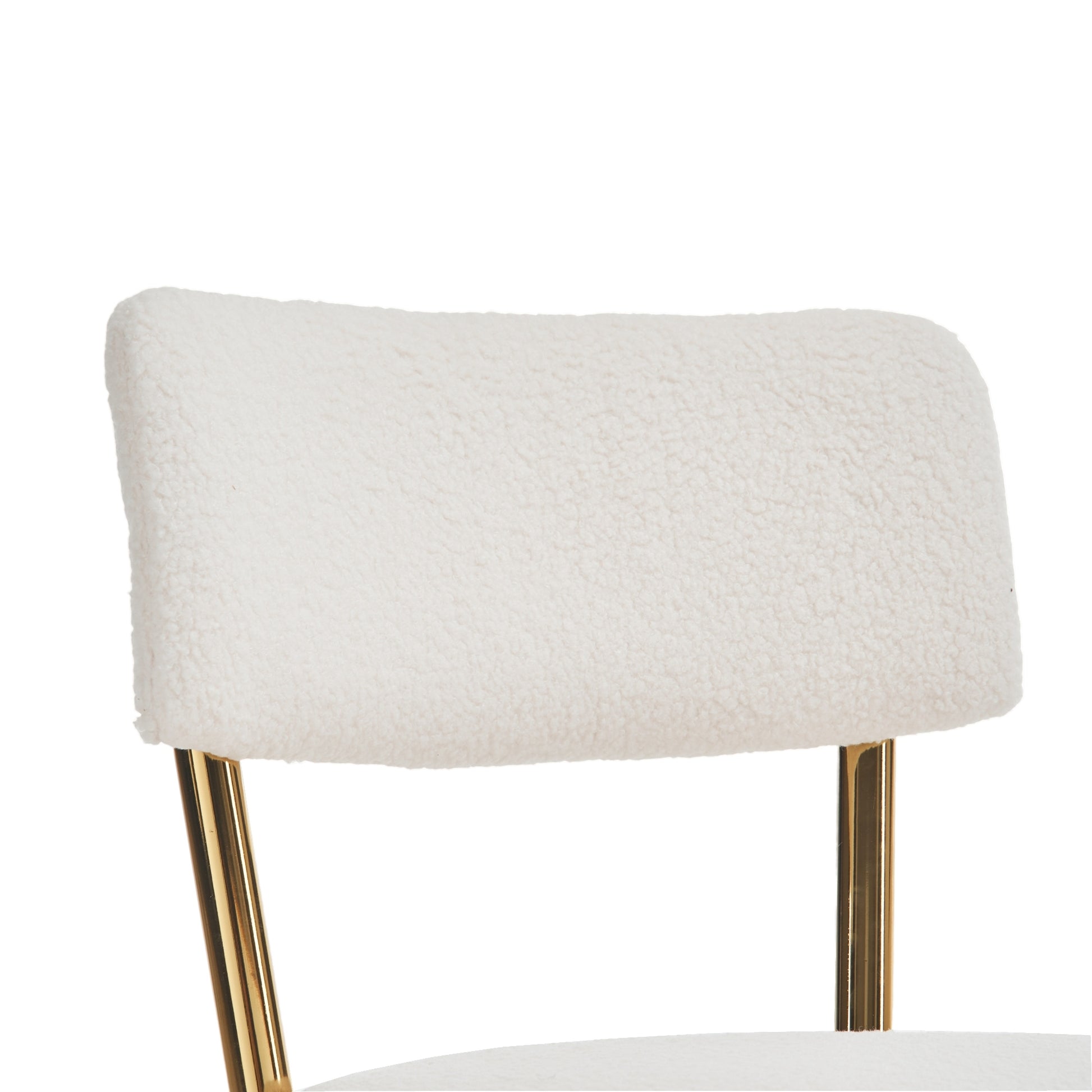 Set Of 4 Modern Teddy Fabric Upholstered Bar Stools Metal Base High Stool Suitable For Kitchen, Dining And Living Room Beige Stylish And Comfortable Island Seating Beige Metal