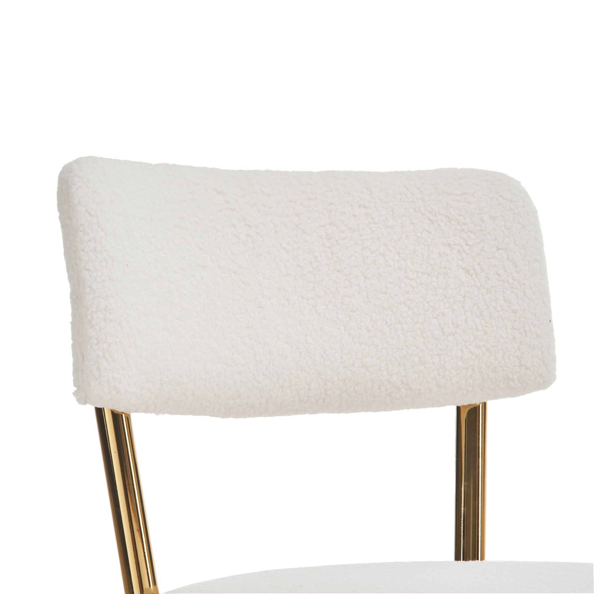 Set Of 2 Modern Teddy Fabric Upholstered Bar Stools Metal Base High Stool Suitable For Kitchen, Dining And Living Room Beige Stylish And Comfortable Island Seating Beige Metal