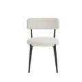 Set Of 2 Mid Century Modern Dining Chairs Teddy Fabric Upholstered Curved Back Metal Frame Beige Elegant And Comfortable Kitchen Chairs Beige Metal