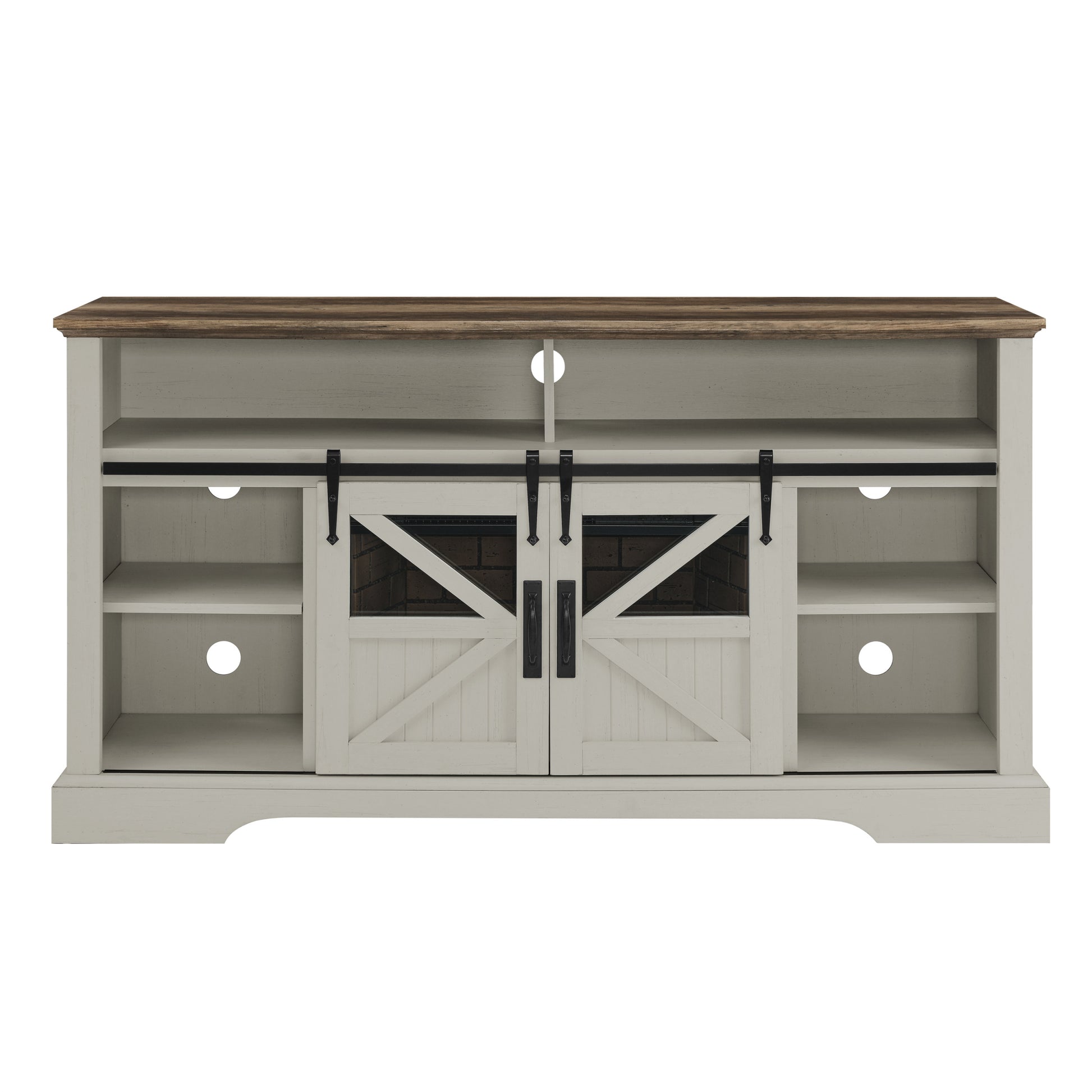 60 Inch Electric Fireplace Entertainment Center With Door Sensor Jasmine White Color Powder Coated Electric Jasmine White Vent Free Yes Insert Wood Stainless Steel Glass Electric