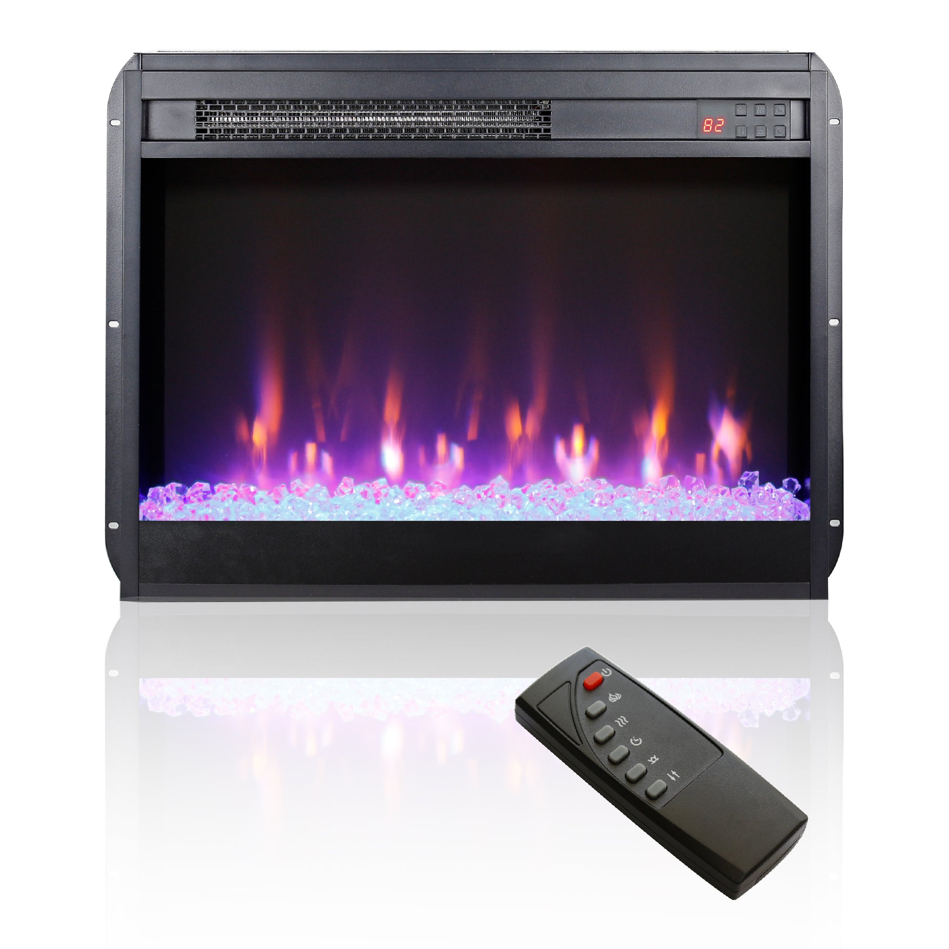 60 Inch Electric Fireplace Media Tv Stand With Sync Colorful Led Lights Dark Rustic Oak Color Powder Coated No Electric Dark Oak Vent Free Primary Living Space Yes Insert Wood Stainless Steel Glass Electric