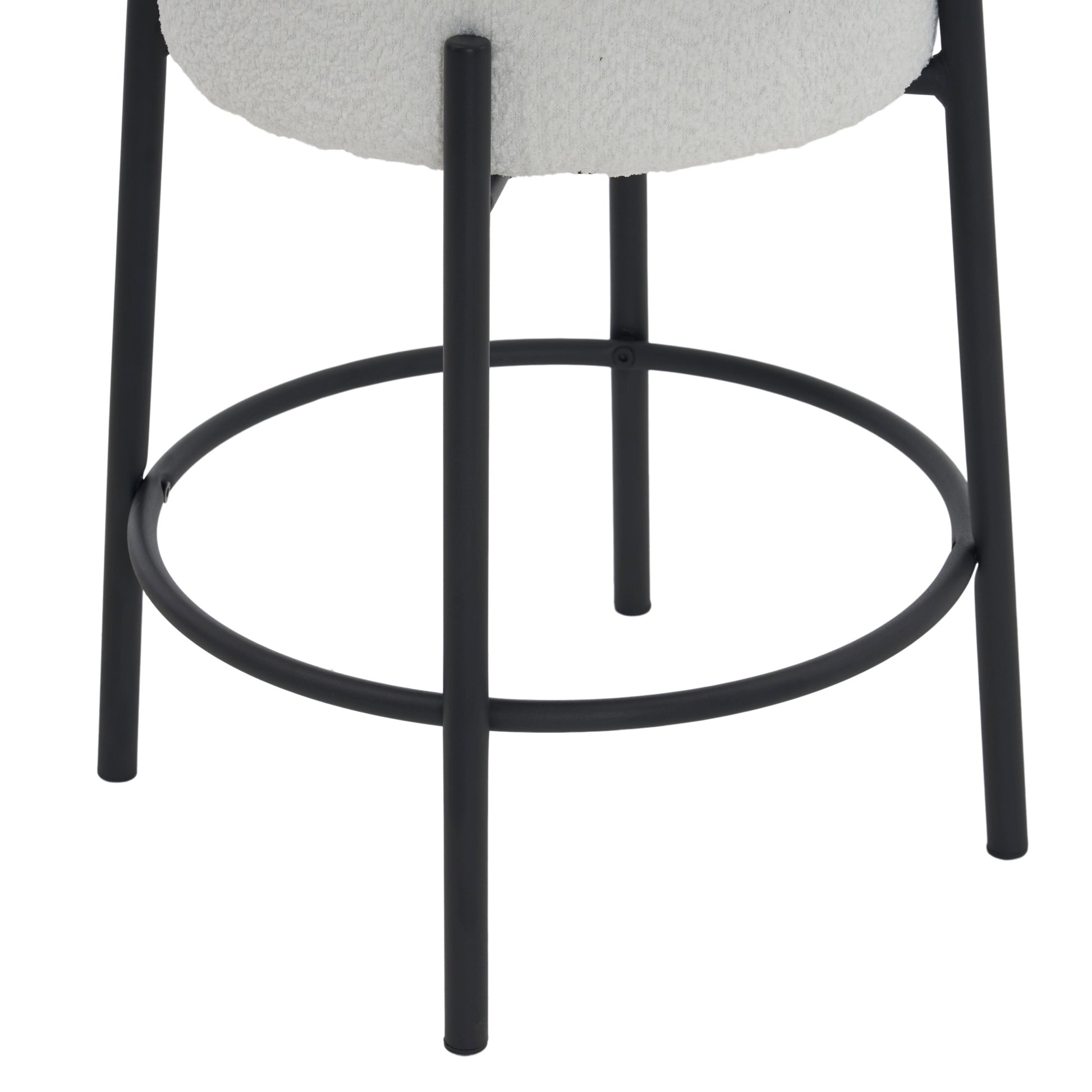 24" Tall, Round Bar Stools, Set Of 2 Contemporary Upholstered Dining Stools For Kitchens, Coffee Shops And Bar Stores Includes Sturdy Hardware Support Legs Beige Foam