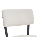 Set Of 4 Modern Teddy Fabric Upholstered Bar Stools Metal Base High Stool Suitable For Kitchen, Dining And Living Room Beige Stylish And Comfortable Island Seating Beige Metal