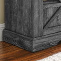 60 Inch Electric Fireplace Entertainment Center With Door Sensor Dark Rustic Oak Powder Coated Electric Dark Oak Vent Free Yes Insert Wood Stainless Steel Glass Electric