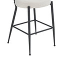 Set Of 2 Modern Teddy Fabric Upholstered Bar Stools Metal Base High Stool Suitable For Kitchen, Dining And Living Room Beige Stylish And Comfortable Island Seating Beige Metal