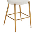 Set Of 4 Modern Teddy Fabric Upholstered Bar Stools Metal Base High Stool Suitable For Kitchen, Dining And Living Room Beige Stylish And Comfortable Island Seating Beige Metal