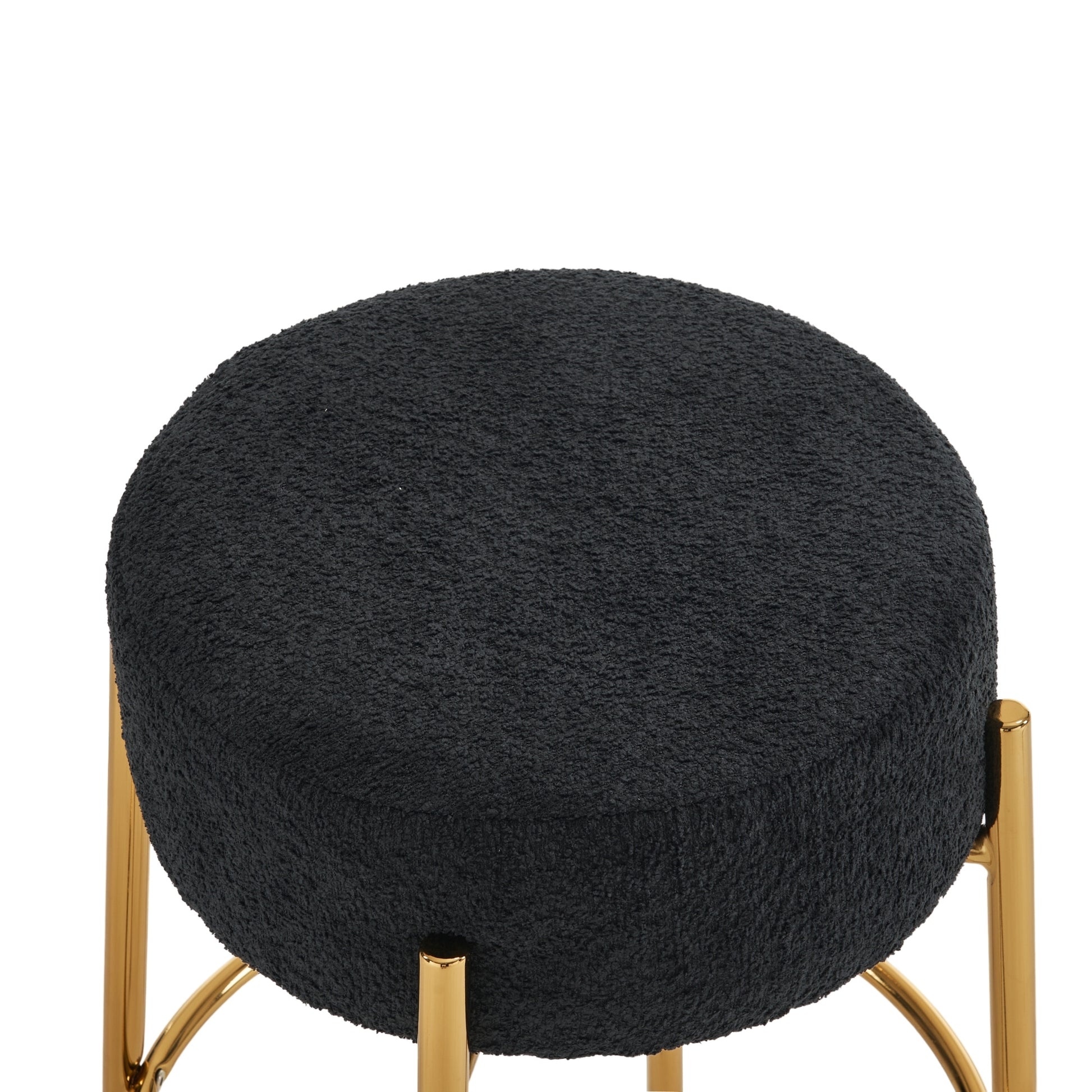30" Tall, Round High Bar Stools, Set Of 2 Contemporary Upholstered Dining Stools For Kitchens, Coffee Shops And Bar Stores Includes Sturdy Hardware Support Legs Black Foam