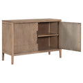 Storage Cabinet Sideboard Wooden Cabinet With 2 Metal Handles And 2 Doors For Hallway, Entryway, Living Room Beige Mdf