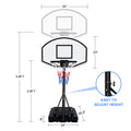 Portable Poolside Basketball Hoop System Basketball Hoop For Pool Height Adjustable 3.1Ft 4.7Ft With 36