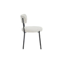 Set Of 2 Mid Century Modern Dining Chairs Teddy Fabric Upholstered Curved Back Metal Frame Beige Elegant And Comfortable Kitchen Chairs Beige Metal