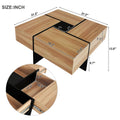 Unique Design Coffee Table With 4 Hidden Storage Compartments, Square Cocktail Table With Extendable Sliding Tabletop, Uv High Gloss Design Center Table For Living Room, 31.5