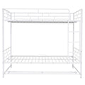 Full Over Full Metal Bunk Bed With Shelf And Guardrails, White White Steel