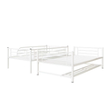 Twin Over Twin Metal Bunk Bed With Shelf And Guardrails, White White Steel