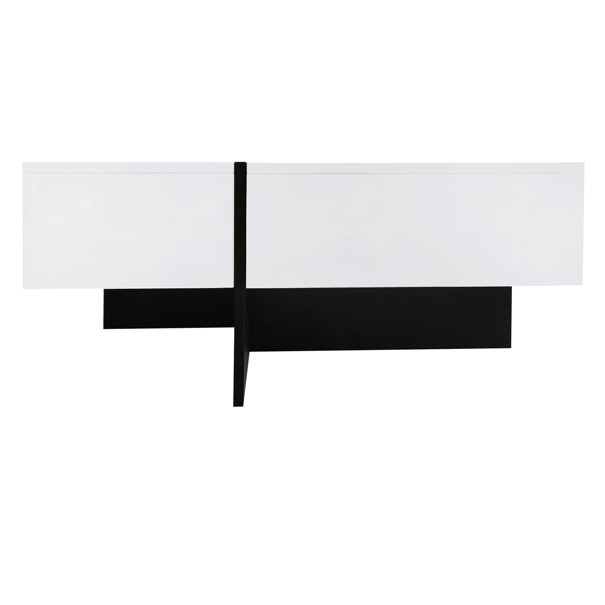 Unique Design Coffee Table With 4 Hidden Storage Compartments, Square Cocktail Table With Extendable Sliding Tabletop, Uv High Gloss Design Center Table For Living Room, 31.5"X 31.5" White Soft Close Drawers Primary Living Space Freestanding Square