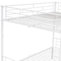 Full Over Full Metal Bunk Bed With Shelf And Guardrails, White White Steel