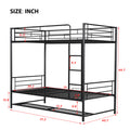 Twin Over Twin Metal Bunk Bed With Shelf And Guardrails, Black Black Steel