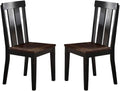 Natural Solid Wood Dark Brown Hues Set Of 2 Chairs Dining Room Seatings Chair Dark Brown Dining Room Modern,Transitional Dining Chairs Rubberwood Slat Back Solid Wood
