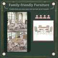 Functional Furniture Retro Style Dining Table Set With Extendable Table And 4 Upholstered Chairs For Dining Room And Living Room Oak Natural Wood Off White Oak Natural Wood Off White Solid Wood