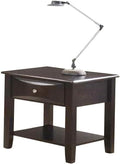 Simple Modern Look Wooden End Table Living Room Sofa Side Table Venner Drawerand Shelf Brown Brown Primary Living Space Modern Rubberwood Rectangular Drawers Coffee & End Tables Solid Wood