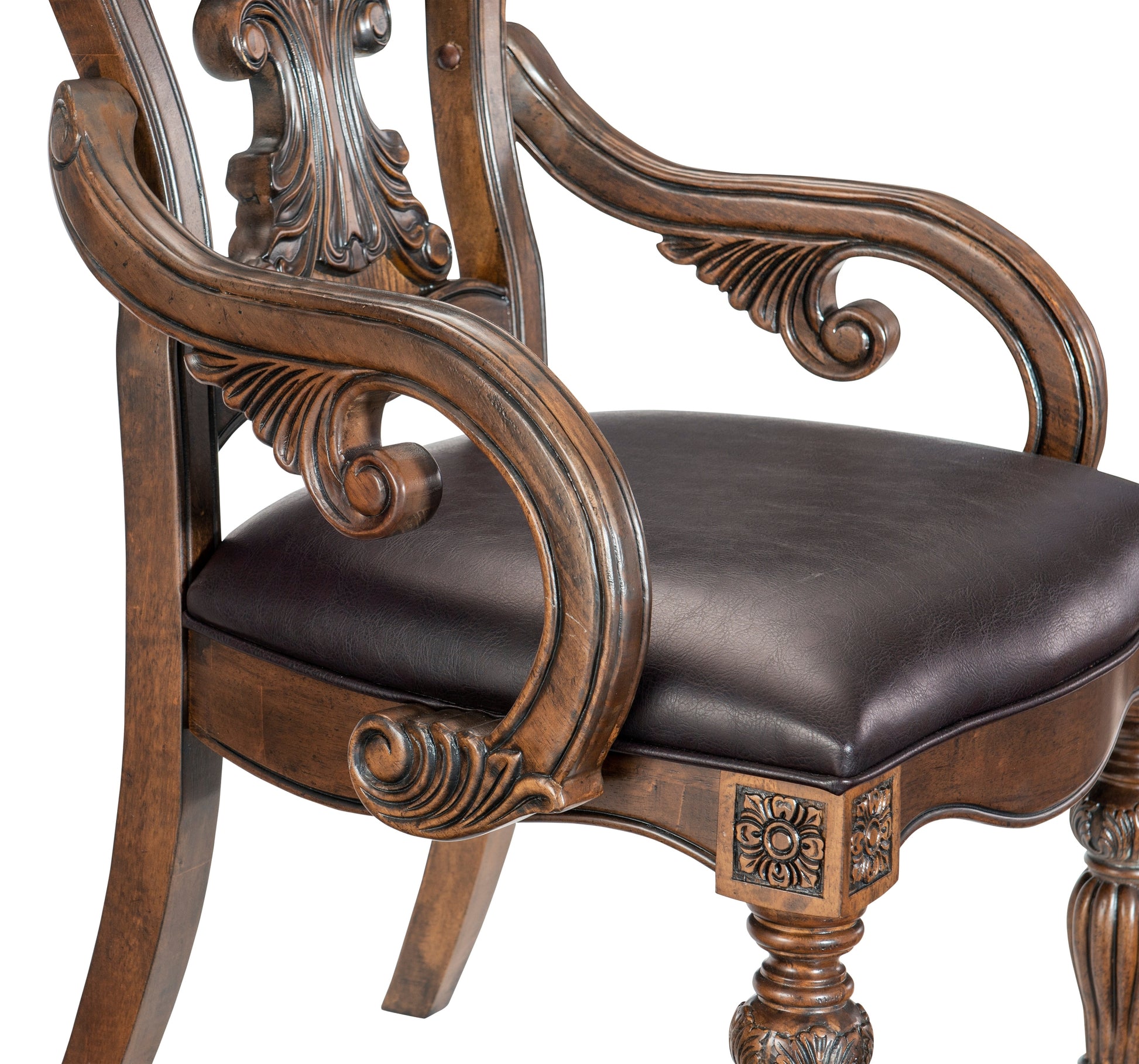 Lavish Style Formal Dining 9Pc Set Dining Table W Extension Leaf 2X Armchairs And 6X Side Chairs Dark Oak Finish Wooden Furniture Wood Dark Oak Seats 8 Dining Room Extendable Traditional Dining Table With Chair Wood