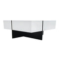 Unique Design Coffee Table With 4 Hidden Storage Compartments, Square Cocktail Table With Extendable Sliding Tabletop, Uv High Gloss Design Center Table For Living Room, 31.5