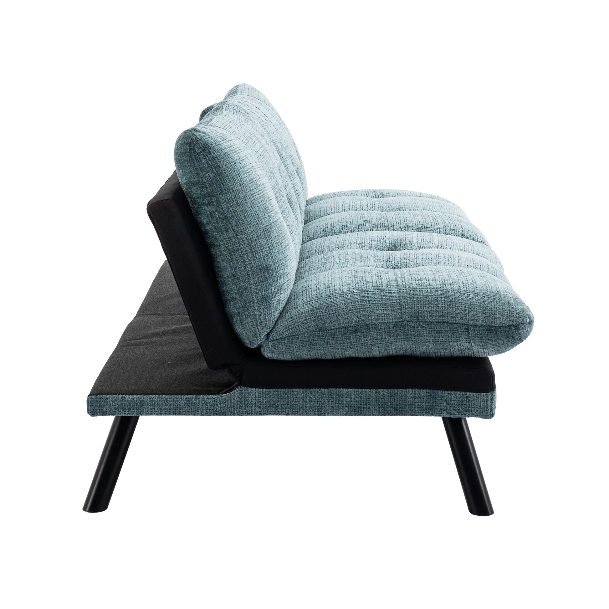 Convertible Sofa Bed Loveseat Futon Bedadjustable Lounge Couch With Metal Legs,Futon Sets For Compact Living Space Chenille Mint Green Mint Green Upholstered