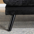 Convertible Sofa Bed Loveseat Futon Bedadjustable Lounge Couch With Metal Legs,Futon Sets For Compact Living Space Chenille Black Upholstered