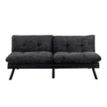 Convertible Sofa Bed Loveseat Futon Bedadjustable Lounge Couch With Metal Legs,Futon Sets For Compact Living Space Chenille Black Upholstered