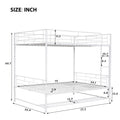 Full Over Full Metal Bunk Bed With Shelf And Guardrails, White White Steel