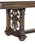 Traditional Formal Dining Room Furniture 1Pc Table With Separate Extension Leaf Classic Routed Pilasters, Moldings And Decorative Pediments Dark Oak Finish Dark Oak Dining Room Traditional Wood