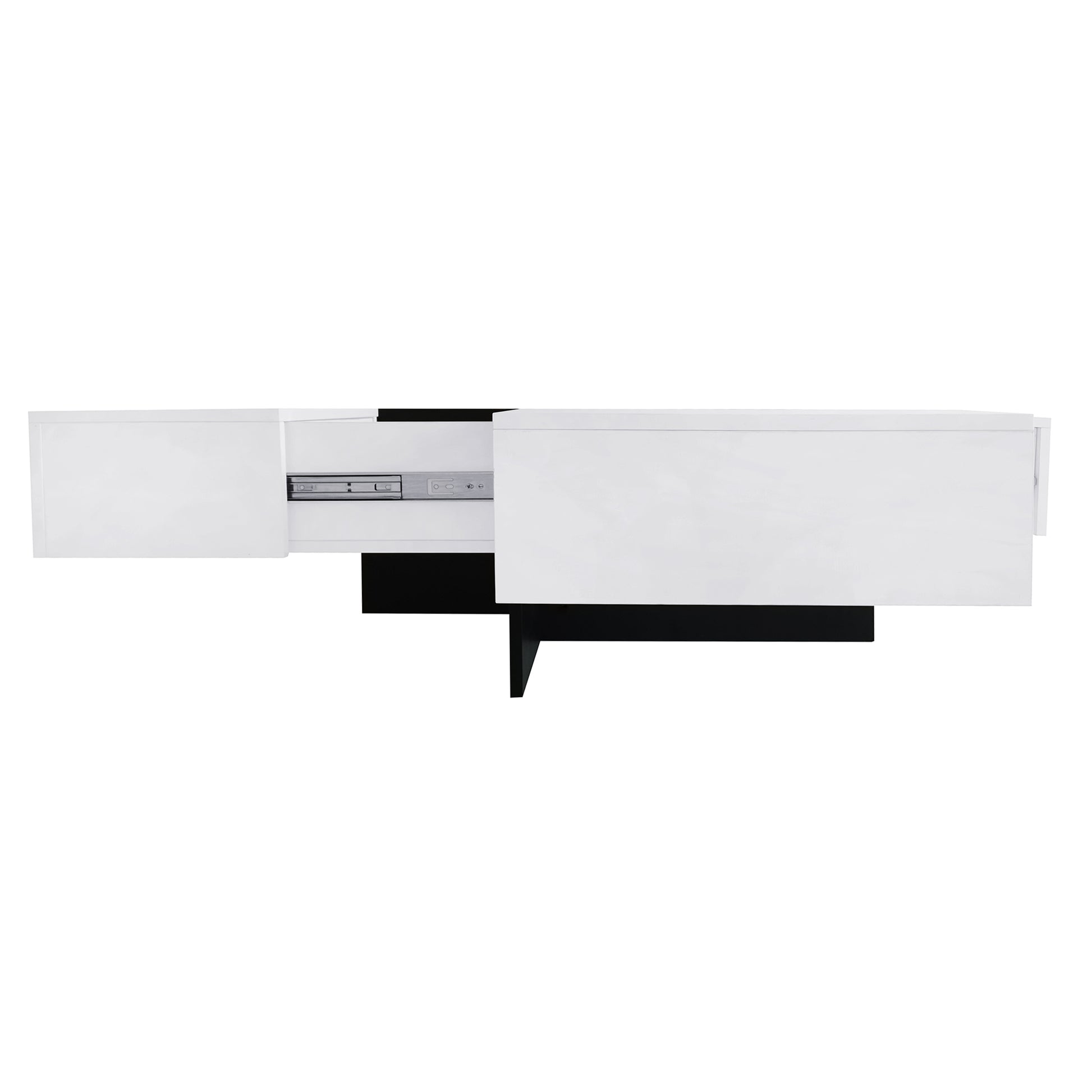 Unique Design Coffee Table With 4 Hidden Storage Compartments, Square Cocktail Table With Extendable Sliding Tabletop, Uv High Gloss Design Center Table For Living Room, 31.5"X 31.5" White Soft Close Drawers Primary Living Space Freestanding Square
