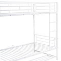 Twin Over Twin Metal Bunk Bed With Shelf And Guardrails, White White Steel