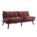 Convertible Sofa Bed Loveseat Futon Bedadjustable Lounge Couch With Metal Legs,Futon Sets For Compact Living Space Chenille Wine Red Wine Red Upholstered