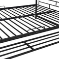 Full Over Full Metal Bunk Bed With Shelf And Guardrails, Black Black Steel