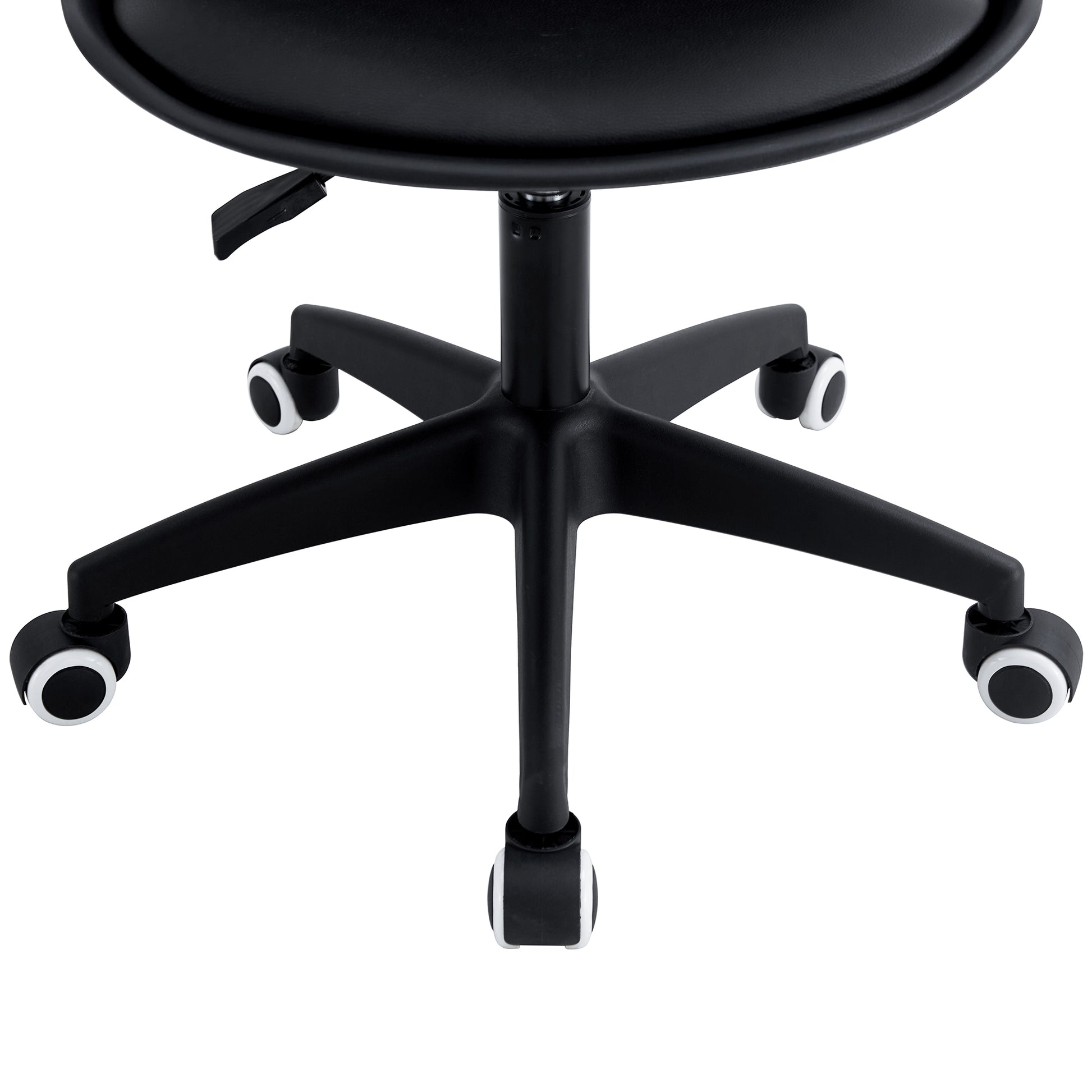 Modern Family Black Office Chair, Adjustable 360 Swivel Chair Engineering Plastic Armless Swivel Computer Chair, Suitable For Living Room, Bedroom, Office, Hotel Dining Room Black Plastic