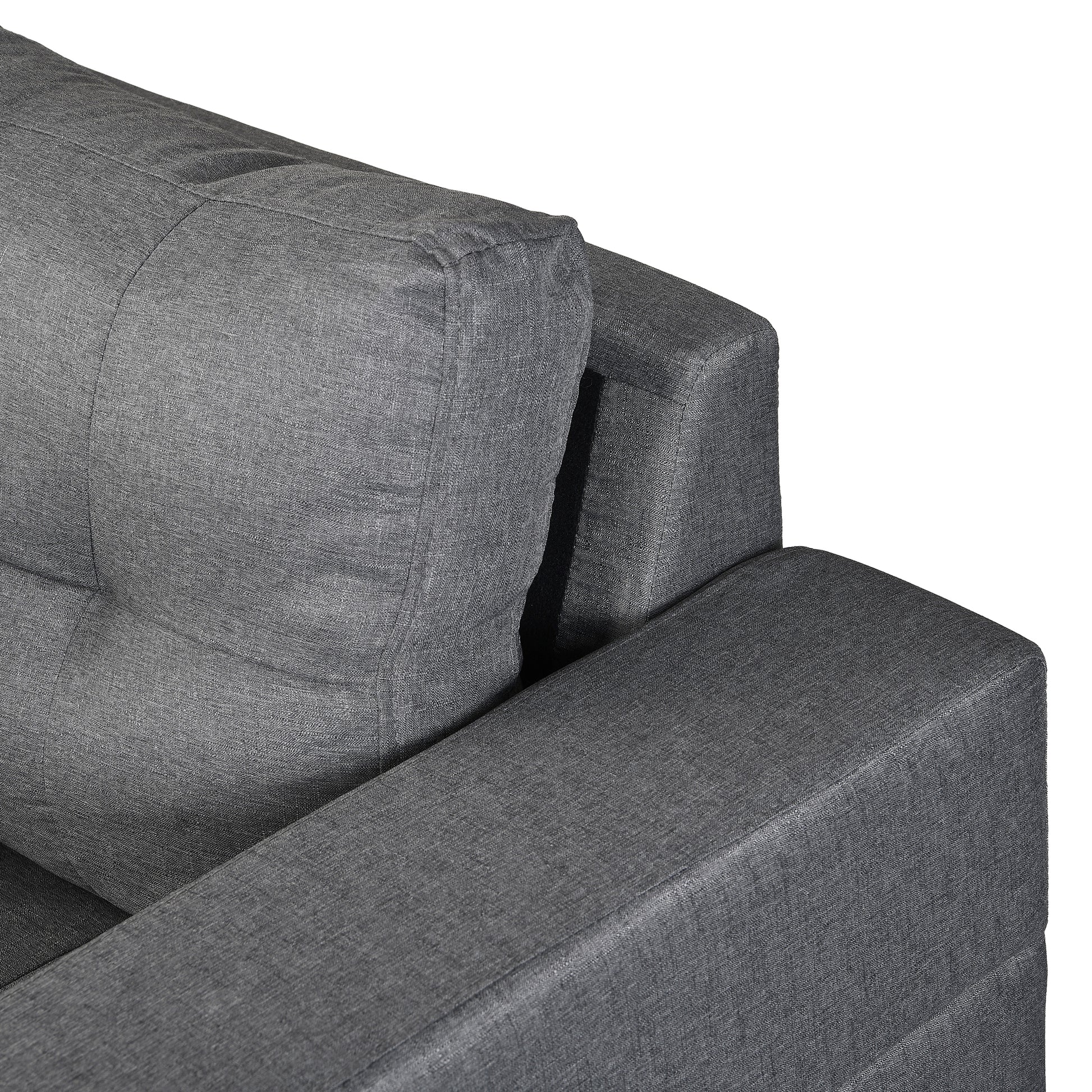 Sectional Sofa Set For Living Room With L Shape Chaise Lounge ,Cup Holder And Left Or Right Hand Chaise Modern 4 Seat Grey Fabric