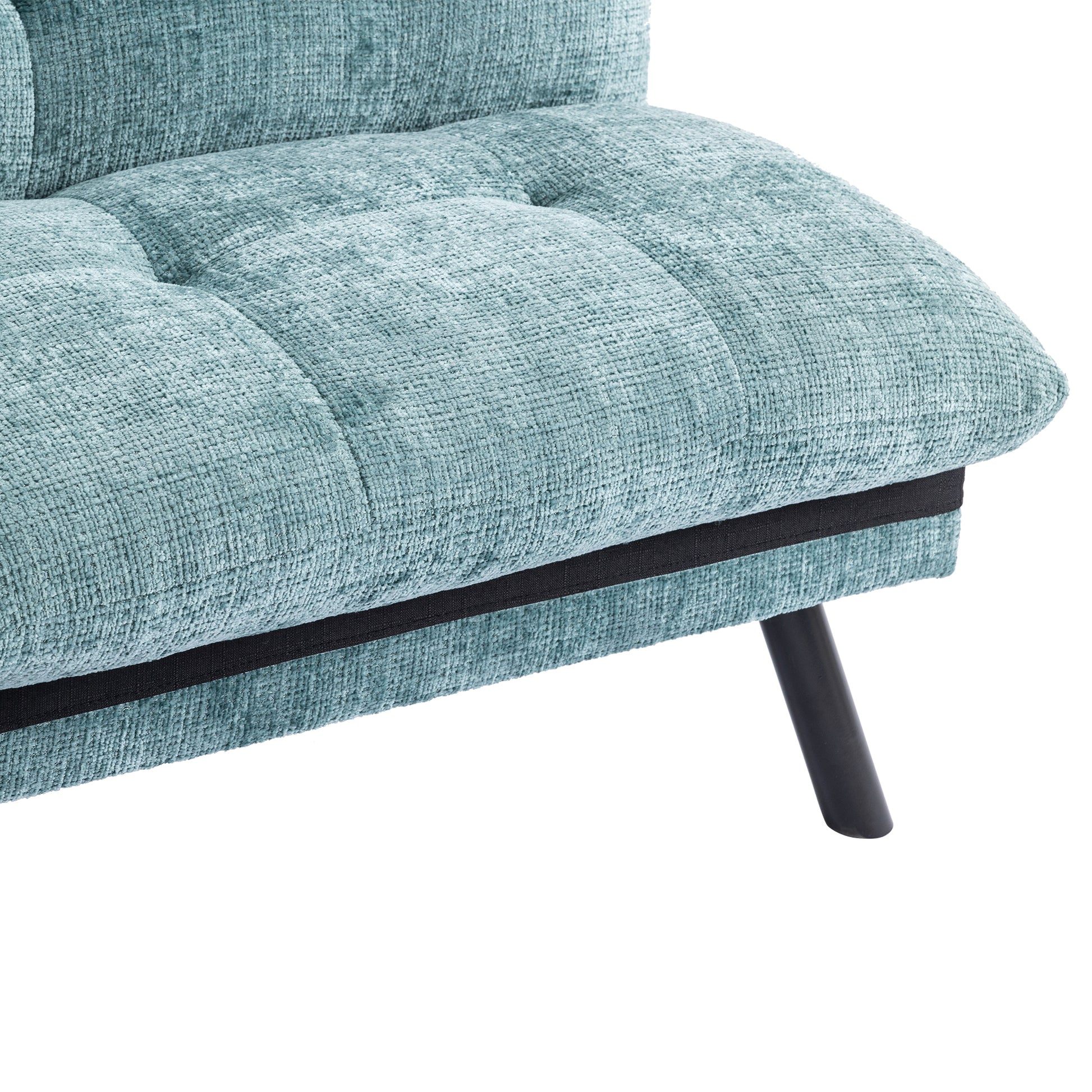Convertible Sofa Bed Loveseat Futon Bedadjustable Lounge Couch With Metal Legs,Futon Sets For Compact Living Space Chenille Mint Green Mint Green Upholstered