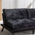 Convertible Sofa Bed Loveseat Futon Bedadjustable Lounge Couch With Metal Legs,Futon Sets For Compact Living Space Chenille Black Upholstered