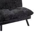 Convertible Sofa Bed Loveseat Futon Bedadjustable Lounge Couch With Metal Legs,Futon Sets For Compact Living Space Chenille Black Upholstered