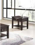 Simple Modern Look Wooden End Table Living Room Sofa Side Table Venner Drawerand Shelf Brown Brown Primary Living Space Modern Rubberwood Rectangular Drawers Coffee & End Tables Solid Wood