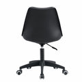 Modern Family Black Office Chair, Adjustable 360 Swivel Chair Engineering Plastic Armless Swivel Computer Chair, Suitable For Living Room, Bedroom, Office, Hotel Dining Room Black Plastic