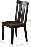 Natural Solid Wood Dark Brown Hues Set Of 2 Chairs Dining Room Seatings Chair Dark Brown Dining Room Modern,Transitional Dining Chairs Rubberwood Slat Back Solid Wood