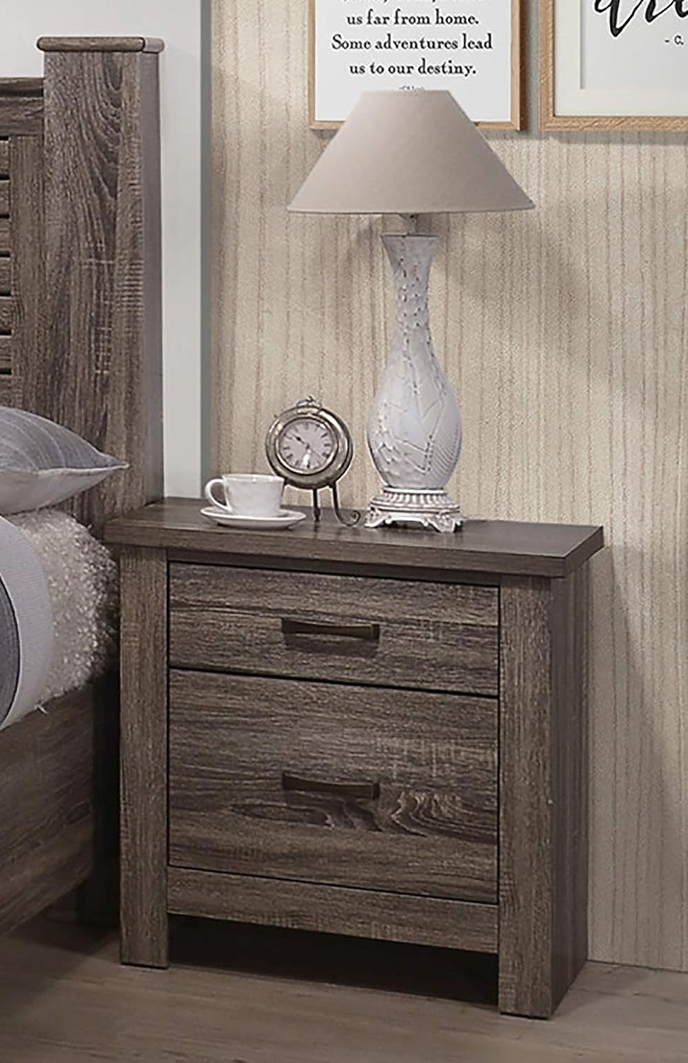 Natural Finish Striking Wooden Nightstand Bedside Table 2X Drawers Storage Bedroom Furniture Natural 2 Drawers Bedroom Bedside Cabinet Contemporary,Modern,Transitional Dovetail Joints Natural Finish Solid Wood