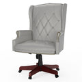 330Lbs Executive Office Chair, Ergonomic Design High Back Reclining Comfortable Desk Chair Grey Grey Pu Leather